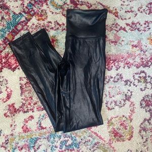 SPANX Black Faux Leather Leggings